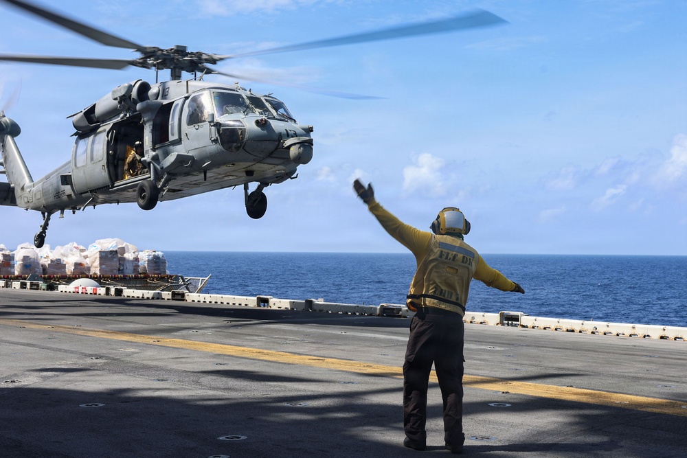 USS Iwo Jima Conducts Replenishment at Sea