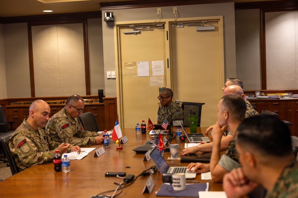U.S. Marine Corps Col. Austine L. Rawllins Meets With Chilean Marine Corps Leadership during SPWG