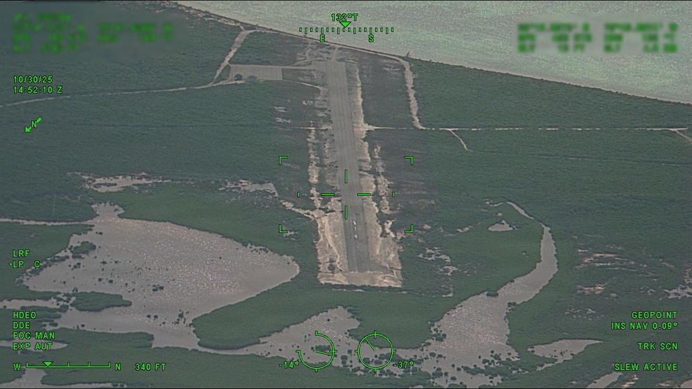Coast Guard Air Station Miami airplane crew overflies The Bahamas following Hurricane Melissa
