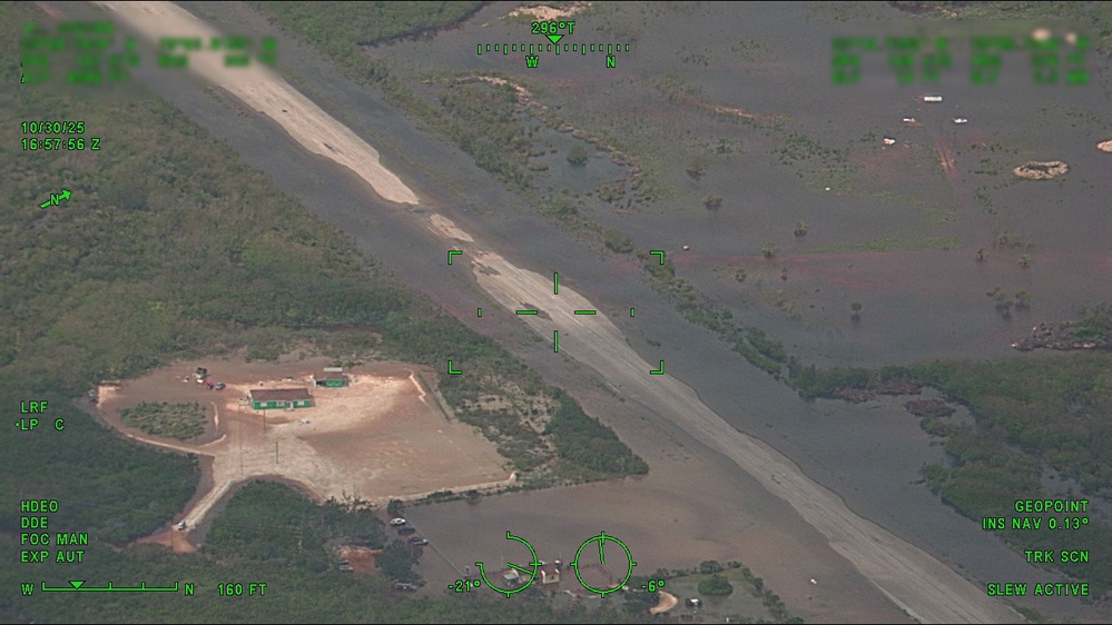 Coast Guard Air Station Miami airplane crew overflies The Bahamas following Hurricane Melissa