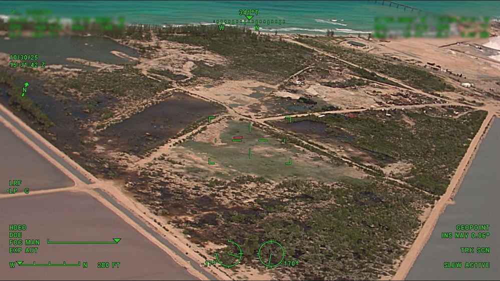 Coast Guard Air Station Miami airplane crew overflies The Bahamas following Hurricane Melissa