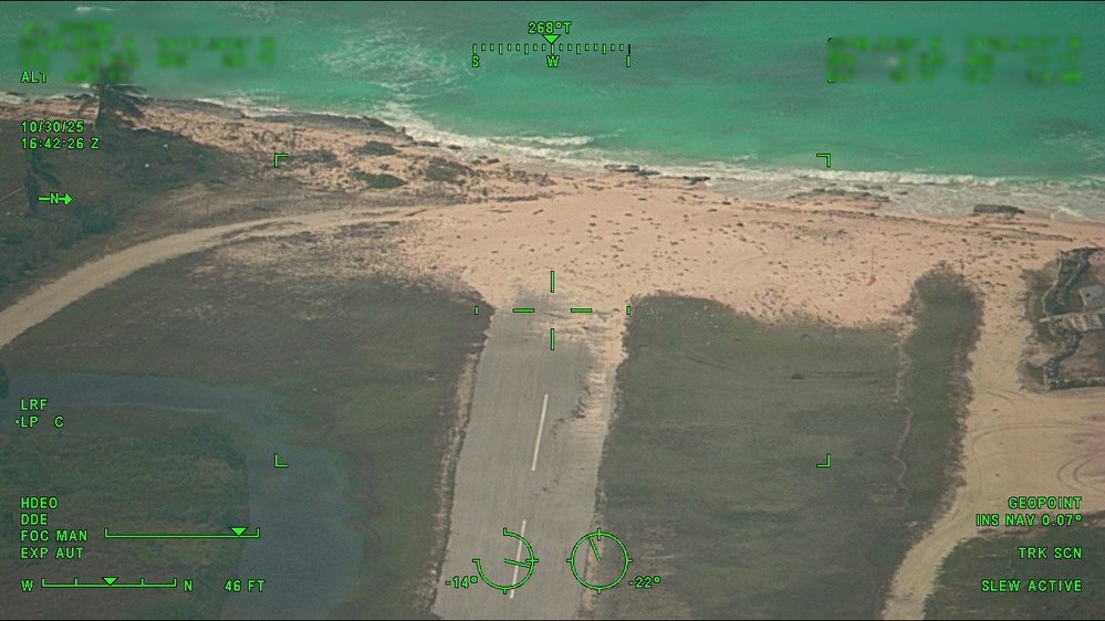 Coast Guard Air Station Miami airplane crew overflies The Bahamas following Hurricane Melissa
