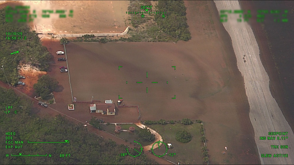 Coast Guard Air Station Miami airplane crew overflies The Bahamas following Hurricane Melissa