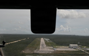 Coast Guard Air Station Miami airplane crew overflies The Bahamas following Hurricane Melissa