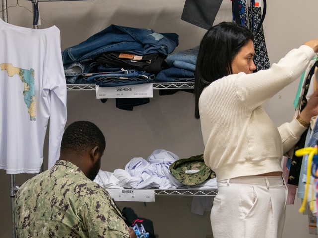 Sailors Utilize Chapel Closet