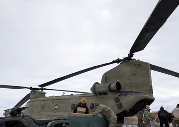 Alaska Organized Milita delivers food to isolated Nunapitchuk school