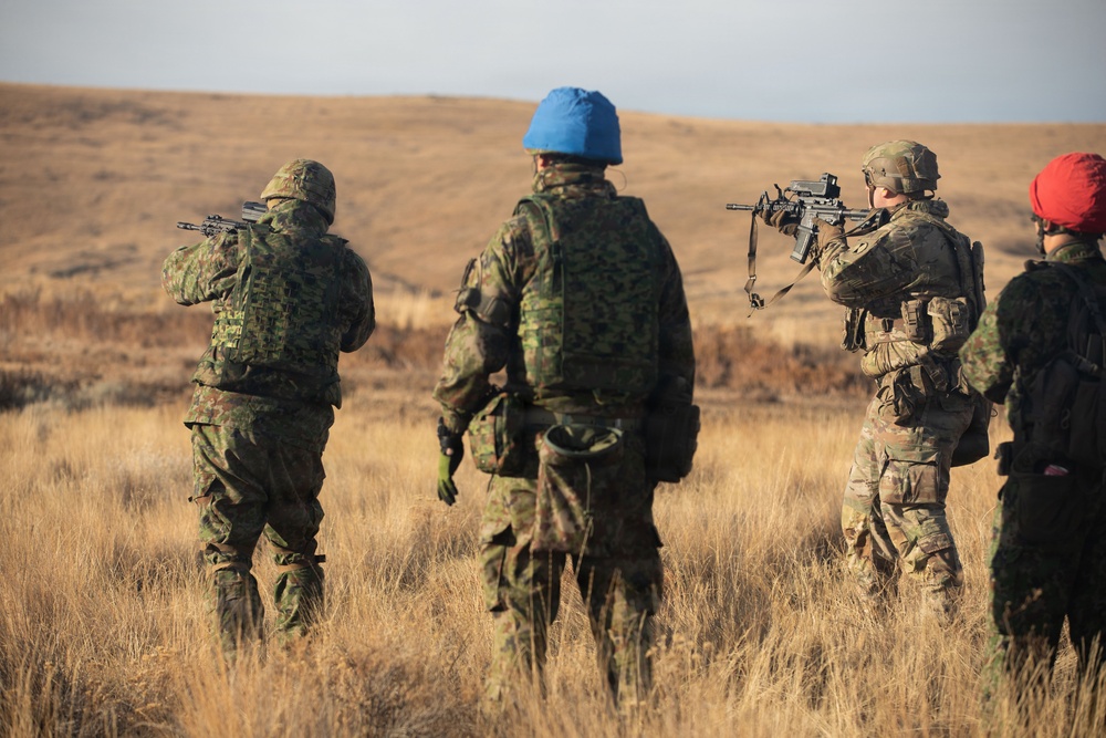 7ID Soldiers and Japanese Self Defense Force Members cross-train during Rising Thunder 25