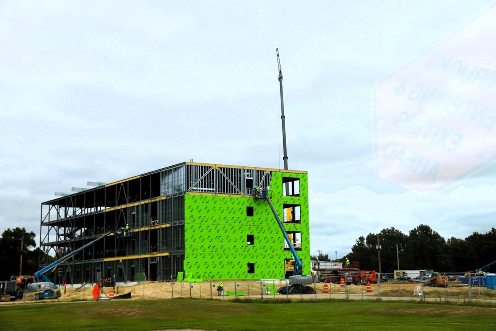 September 2025 construction operations for fiscal year 2024-funded $55.75 million Collective Training Officers Quarters Project at Fort McCoy