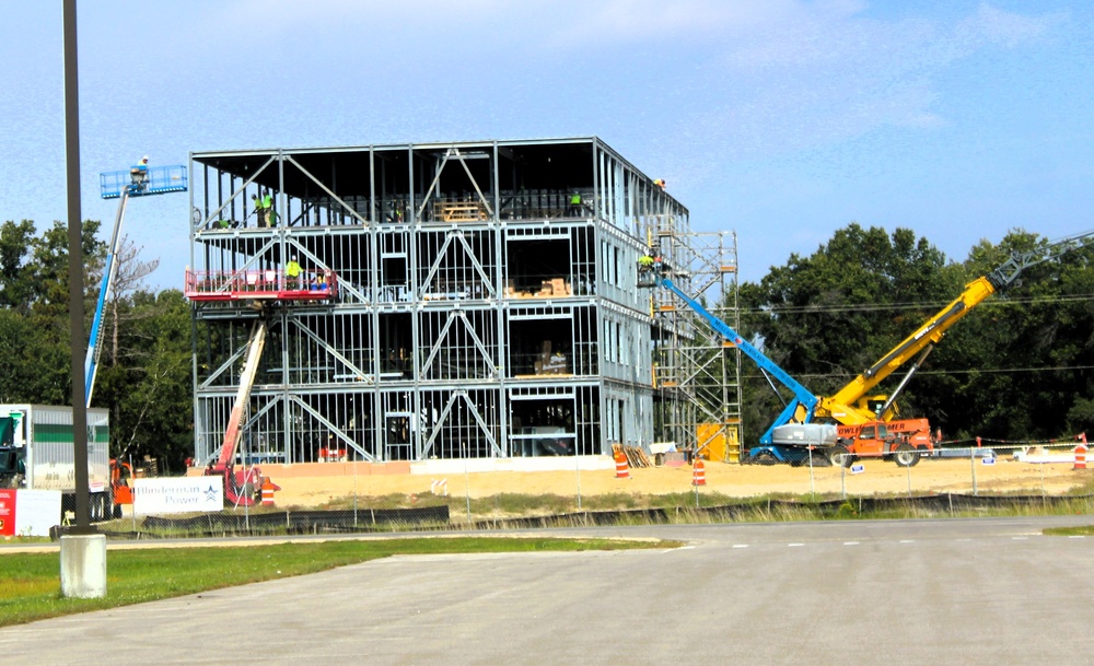 September 2025 construction operations for fiscal year 2024-funded $55.75 million Collective Training Officers Quarters Project at Fort McCoy