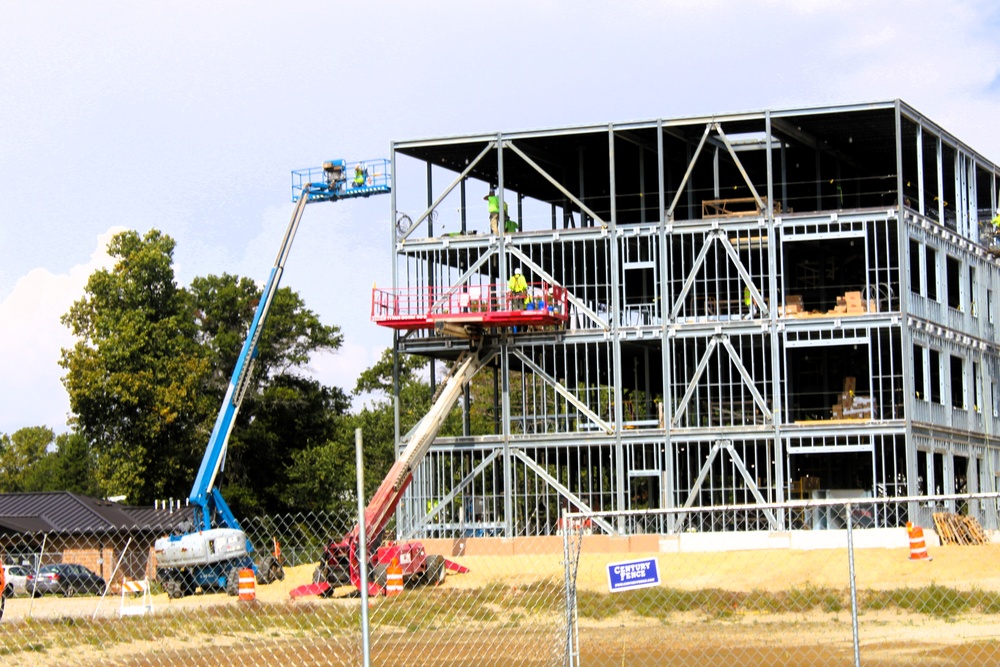 September 2025 construction operations for fiscal year 2024-funded $55.75 million Collective Training Officers Quarters Project at Fort McCoy