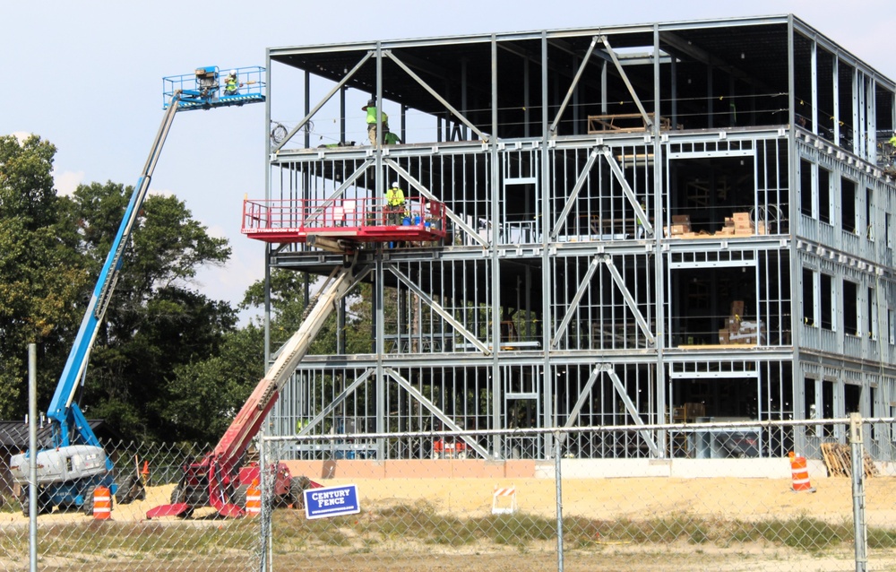 September 2025 construction operations for fiscal year 2024-funded $55.75 million Collective Training Officers Quarters Project at Fort McCoy