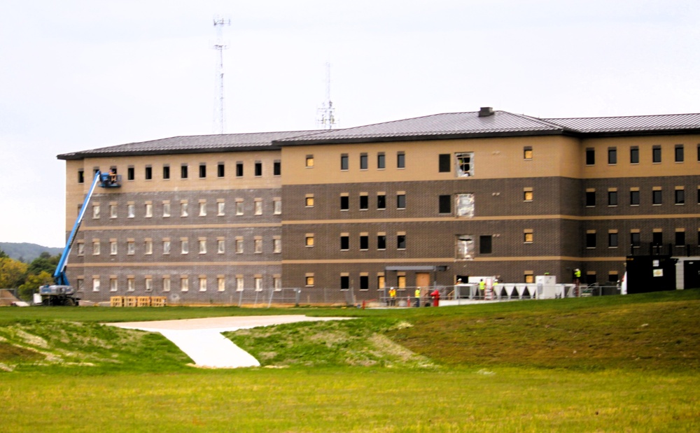September 2025 construction operations for Fort McCoy East Barracks Project