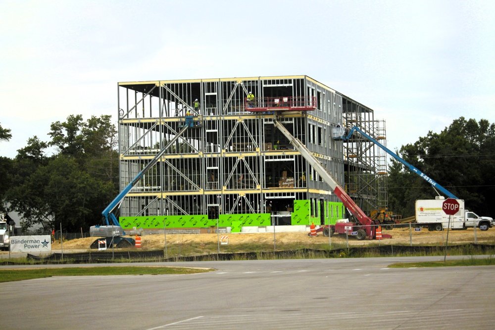 September 2025 construction operations for fiscal year 2024-funded $55.75 million Collective Training Officers Quarters Project at Fort McCoy