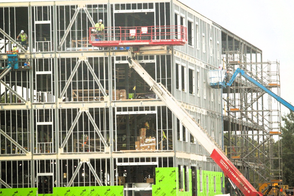 September 2025 construction operations for fiscal year 2024-funded $55.75 million Collective Training Officers Quarters Project at Fort McCoy