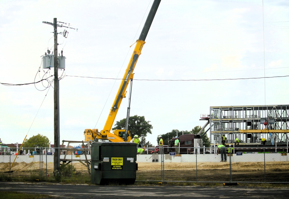 September 2025 construction operations for fiscal year 2024-funded $55.75 million Collective Training Officers Quarters Project at Fort McCoy