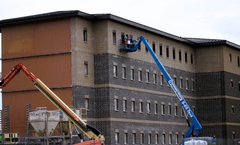 September 2025 construction operations for Fort McCoy East Barracks Project