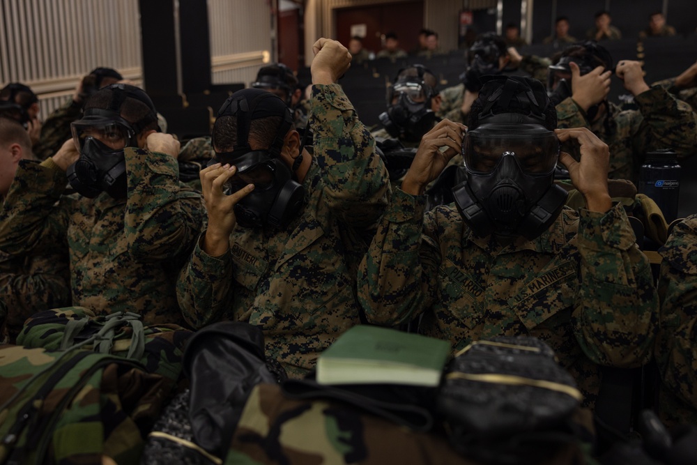 U.S. Marines and Sailors receive CBRN equipment familiarization training ahead of military activities