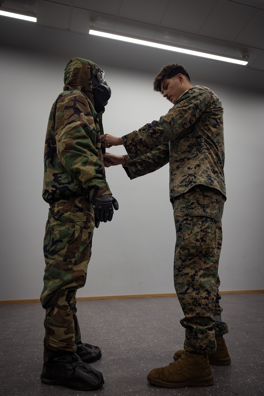 U.S. Marines and Sailors receive CBRN equipment familiarization training ahead of military activities