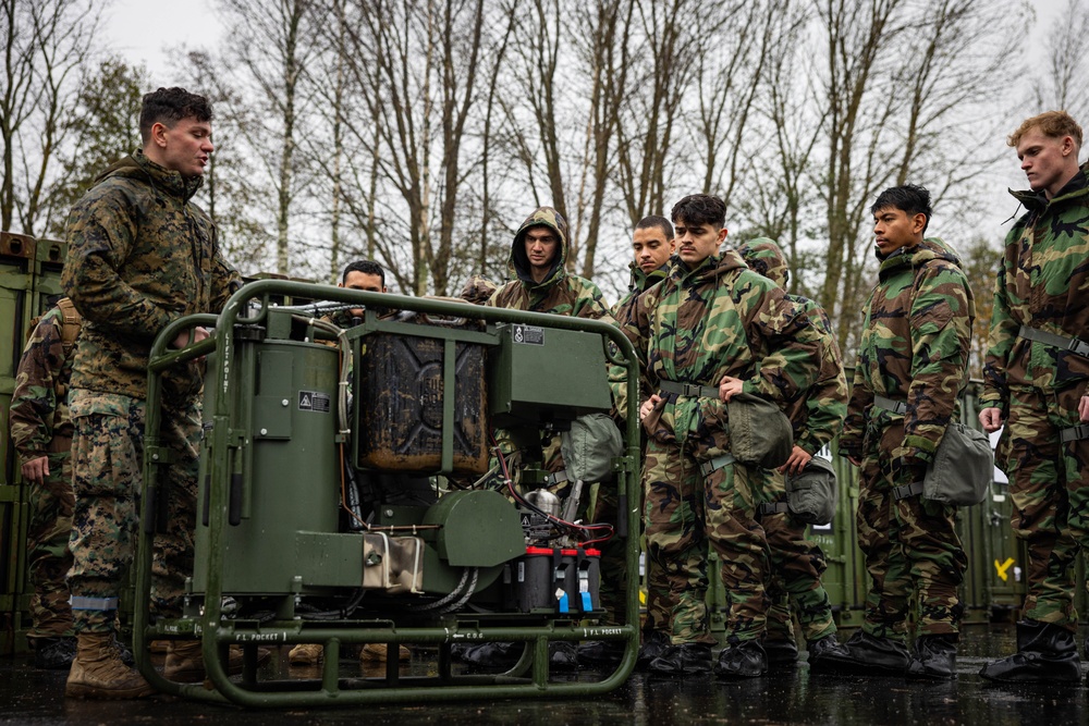 U.S. Marine Corps decontamination teams receive CBRN training