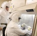 Pentagon lab techs analyze a sample
