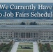 Arial image of the Pentagon with text overlay - We currently have no job fairs scheduled