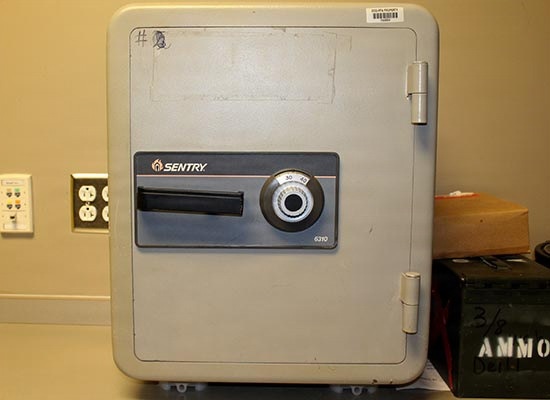 Image of a safe in an ammunitions room