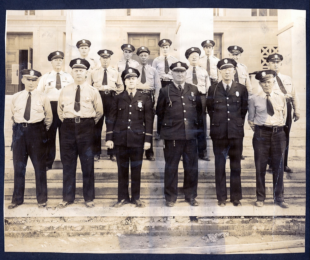 Vintage photo of Pentagon police posing for a picture