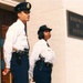 A vintage photo of two Pentagon police officers standing at attention
