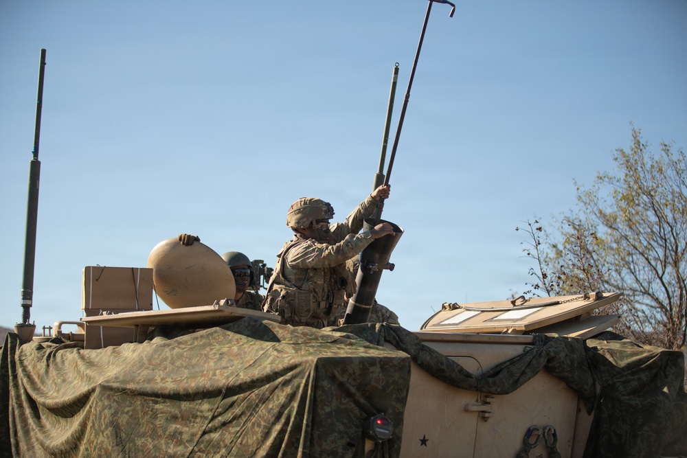 1st Infantry Division Conducts Mortar Training at Novo Selo Training Area, Bulgaria