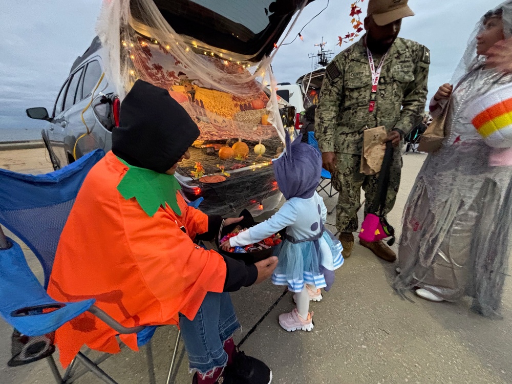 USO Northwest Florida, USCG Cutter Diligence Host Trunk-or-Treat Onboard NAS Pensacola for Naval Station Guantanamo Bay Non-Mission Essential Personnel