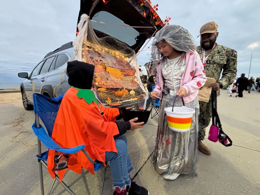 USO Northwest Florida, USCG Cutter Diligence Host Trunk-or-Treat Onboard NAS Pensacola for Naval Station Guantanamo Bay Non-Mission Essential Personnel