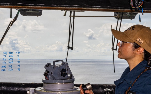 USS Iwo Jima Sailors Main Their Posts in The Pilot House