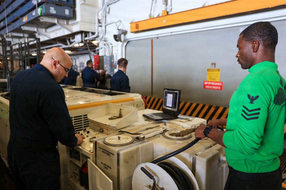 USS Iwo Jima Sailors Conduct Vehicle Maintenance