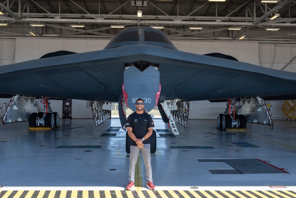 Speed meets stealth: Bubba Wallace visits Whiteman AFB