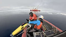 U.S. Coast Guard Cutter Healy deploys and recovers Unmanned Underwater Vehicles in Arctic Ocean 