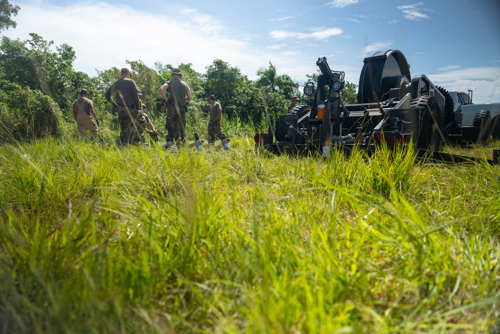 346th EABS CE installs mobile aircraft arresting system