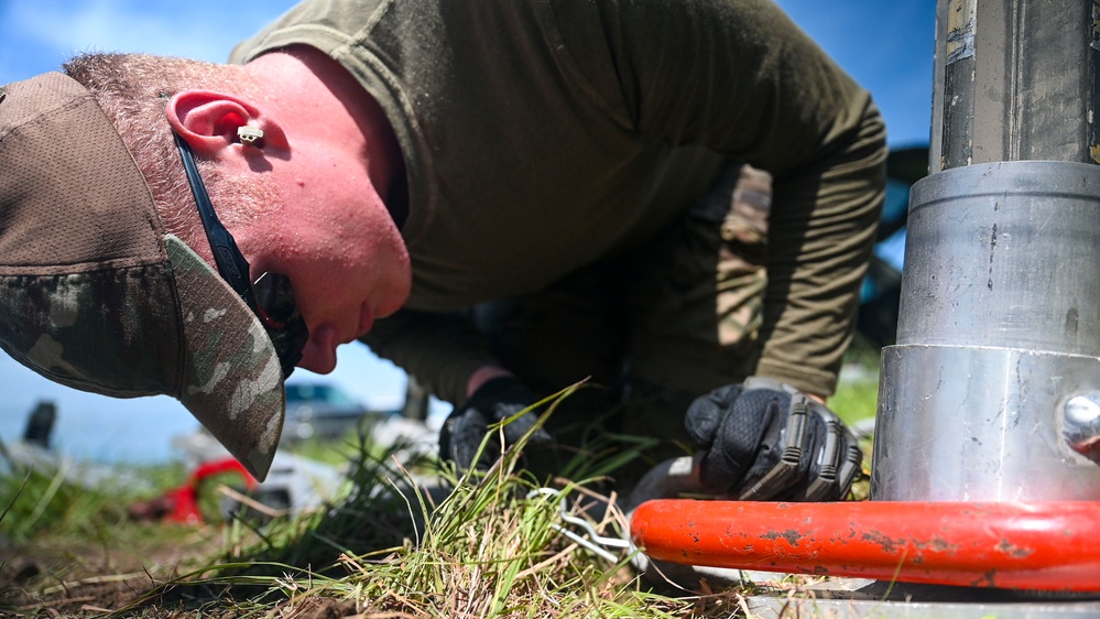 346th EABS CE installs mobile aircraft arresting system