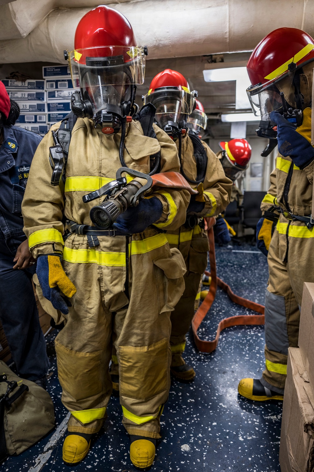 USS Iwo Jima Conducts a Damage Control Training Team Environment
