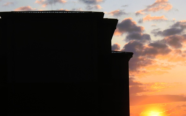 Fort McCoy's news South Barracks at sunrise