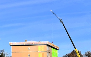 November 2025 construction operations for fiscal year 2024-funded $55.75 million Collective Training Officers Quarters Project at Fort McCoy