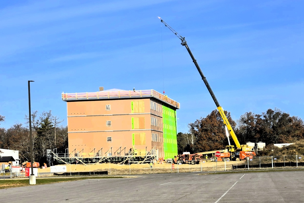November 2025 construction operations for fiscal year 2024-funded $55.75 million Collective Training Officers Quarters Project at Fort McCoy