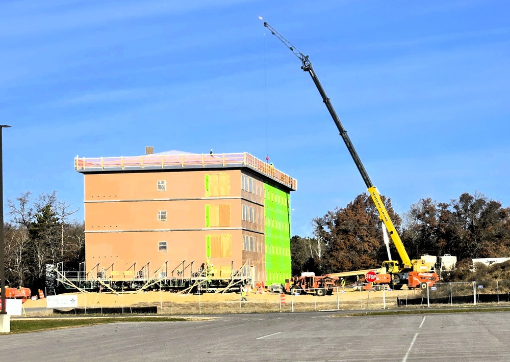 November 2025 construction operations for fiscal year 2024-funded $55.75 million Collective Training Officers Quarters Project at Fort McCoy