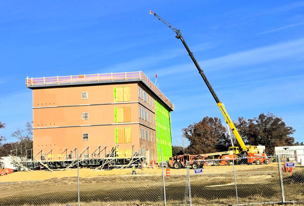 November 2025 construction operations for fiscal year 2024-funded $55.75 million Collective Training Officers Quarters Project at Fort McCoy