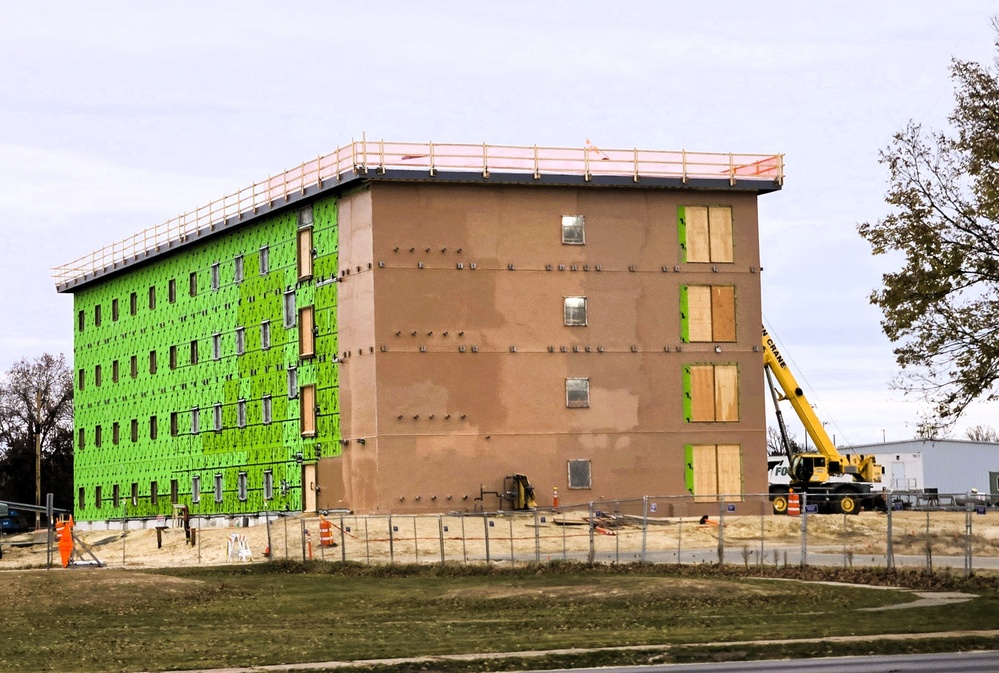 November 2025 construction operations for fiscal year 2024-funded $55.75 million Collective Training Officers Quarters Project at Fort McCoy