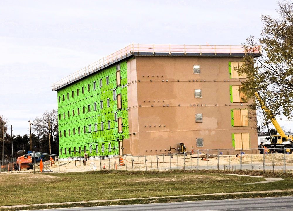 November 2025 construction operations for fiscal year 2024-funded $55.75 million Collective Training Officers Quarters Project at Fort McCoy