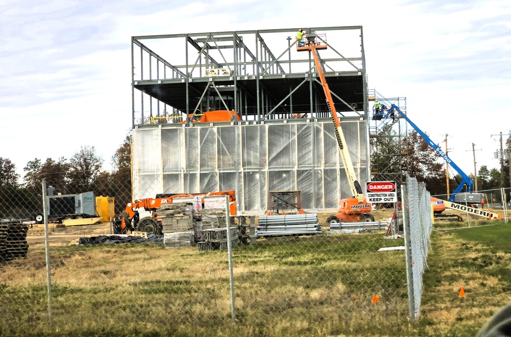 November 2025 construction operations for fiscal year 2024-funded $55.75 million Collective Training Officers Quarters Project at Fort McCoy