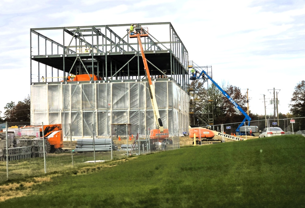 November 2025 construction operations for fiscal year 2024-funded $55.75 million Collective Training Officers Quarters Project at Fort McCoy