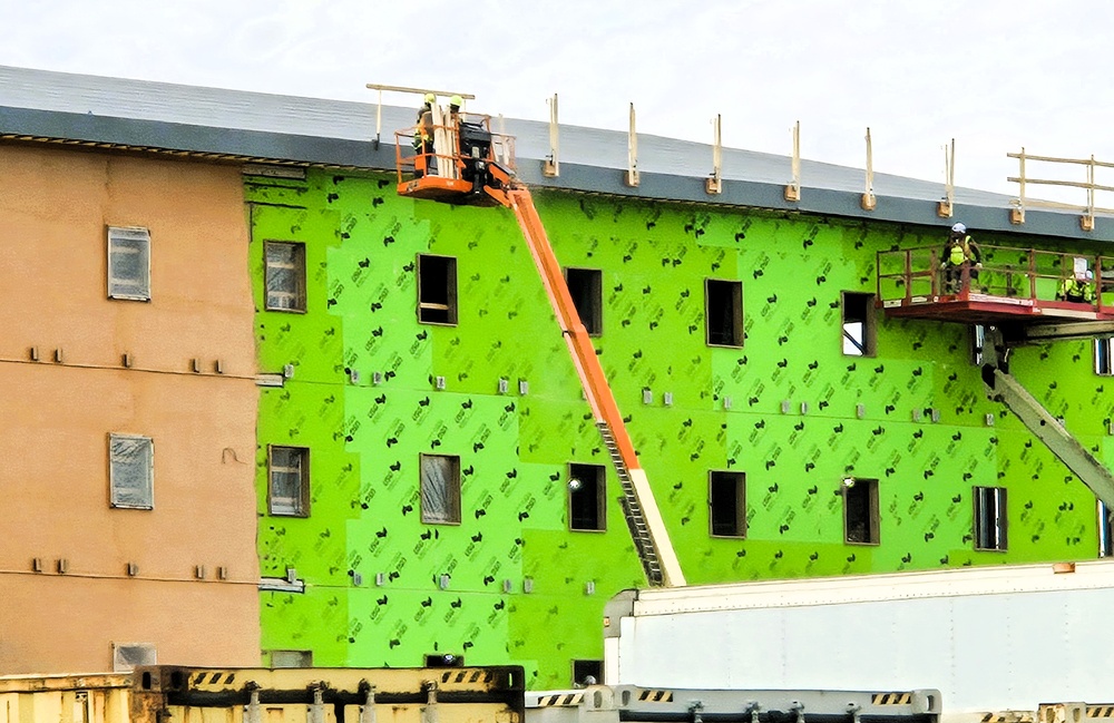 November 2025 construction operations for fiscal year 2024-funded $55.75 million Collective Training Officers Quarters Project at Fort McCoy