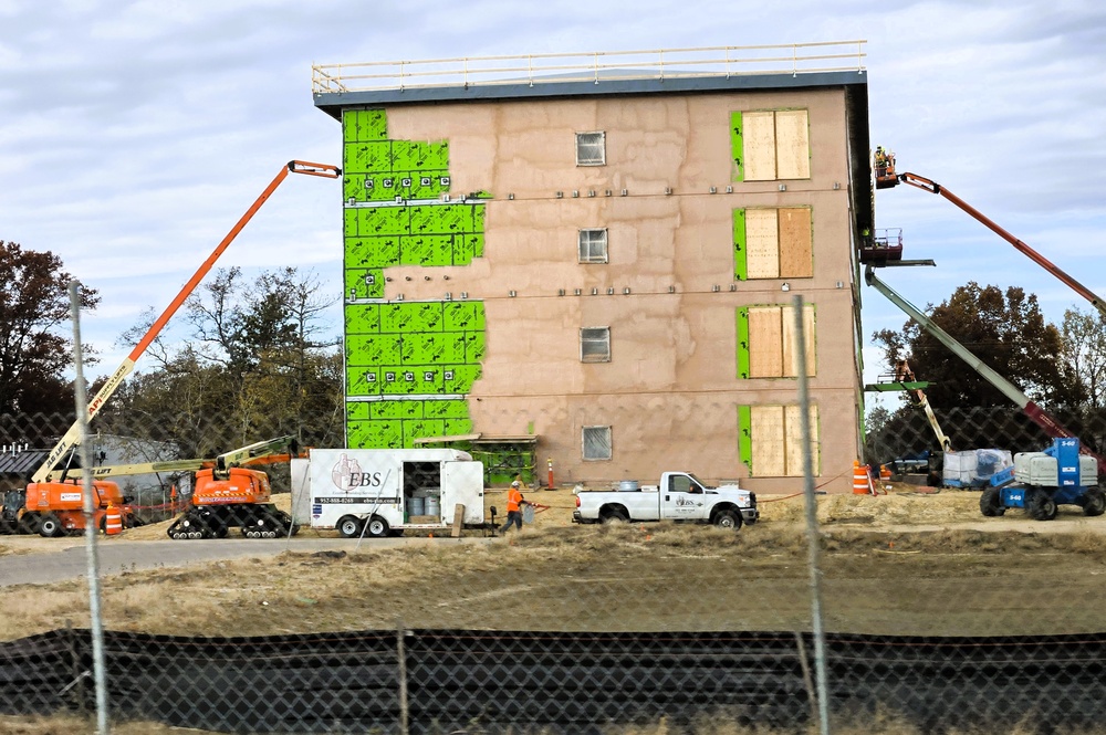 November 2025 construction operations for fiscal year 2024-funded $55.75 million Collective Training Officers Quarters Project at Fort McCoy