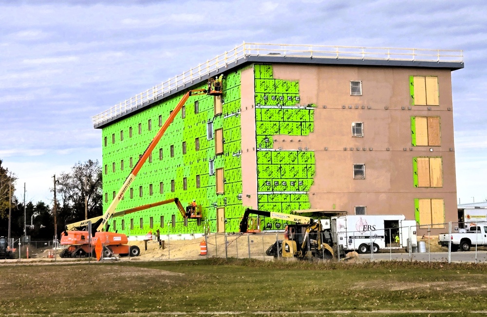 November 2025 construction operations for fiscal year 2024-funded $55.75 million Collective Training Officers Quarters Project at Fort McCoy